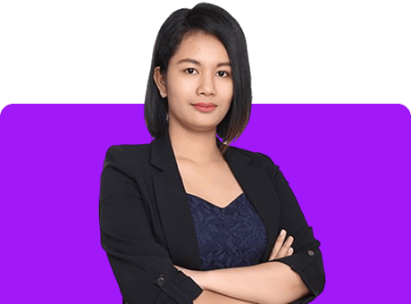 MindTrades. Professional woman in business attire promoting diverse skills and expertise.