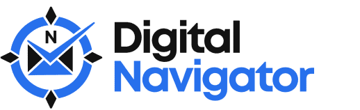 TDN Logo Digital Navigator logo featuring a checkmark and envelope icon
