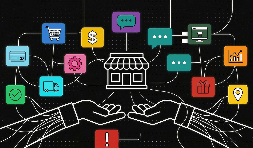 Build The Business Smartphone displaying a "Write a Friend" app with options to connect, share, and earn, surrounded by colorful gift boxes and spheres, symbolizing social interaction and rewards.