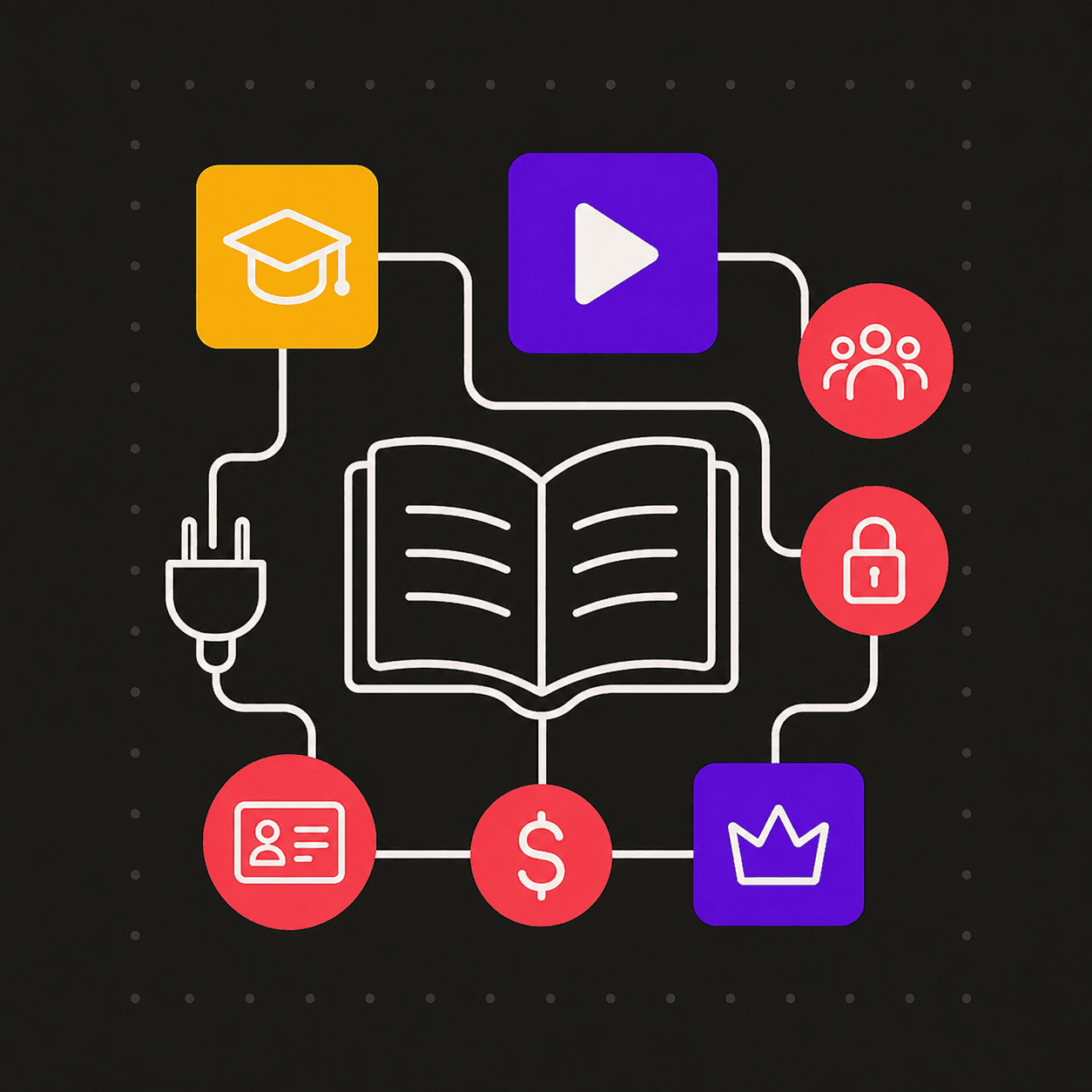 ChatGPT Image May 27, 2026, 07_40_01 PM A hand connecting icons representing education, training, and digital tools for online learning and professional development, symbolizing the essence of educators and trainers in a connected digital environment.