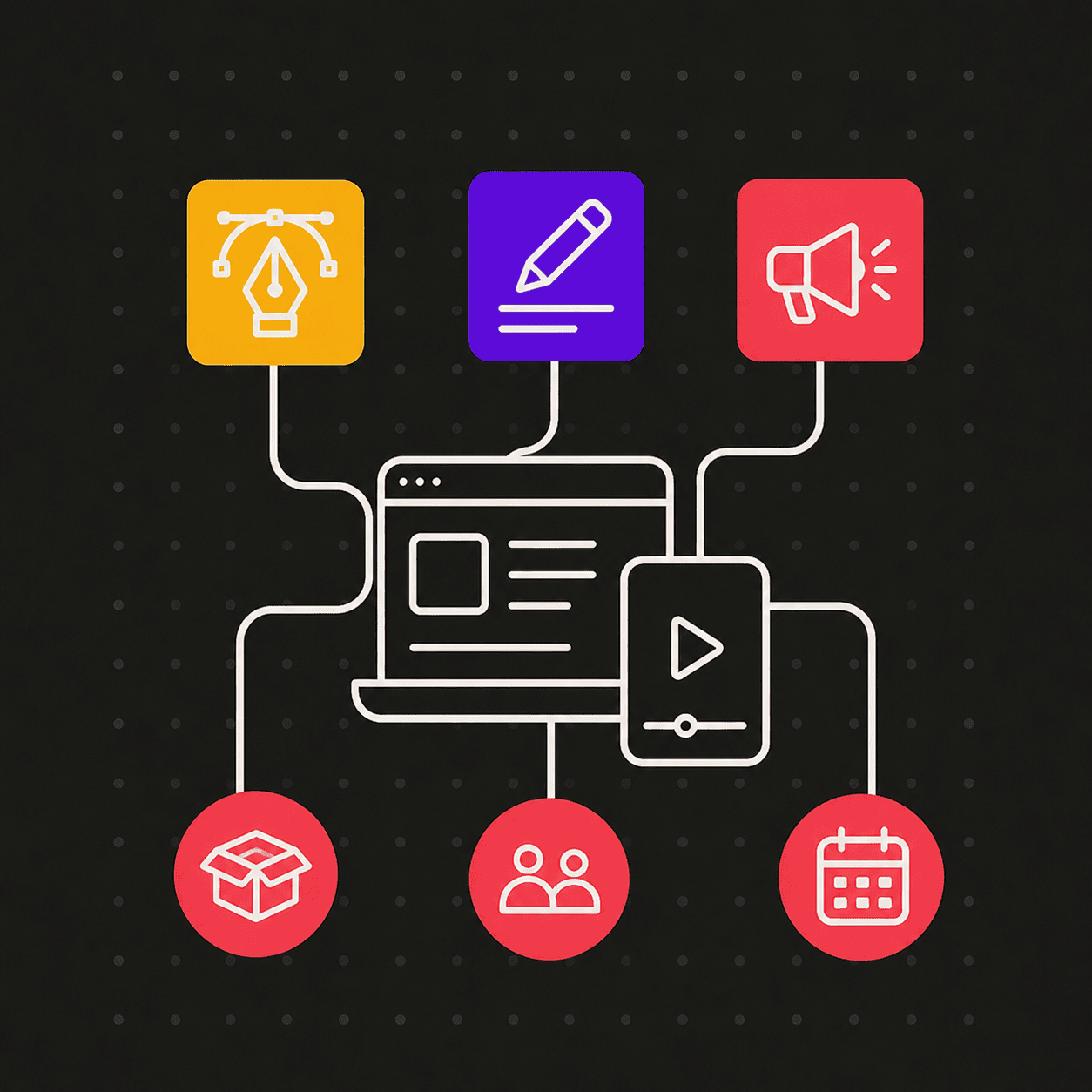 ChatGPT Image May 27, 2026, 07_42_40 PM A hand connecting icons representing education, training, and digital tools for online learning and professional development, symbolizing the essence of educators and trainers in a connected digital environment.